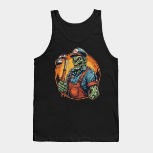 Zombie plumber handyman Halloween gift for him Tank Top